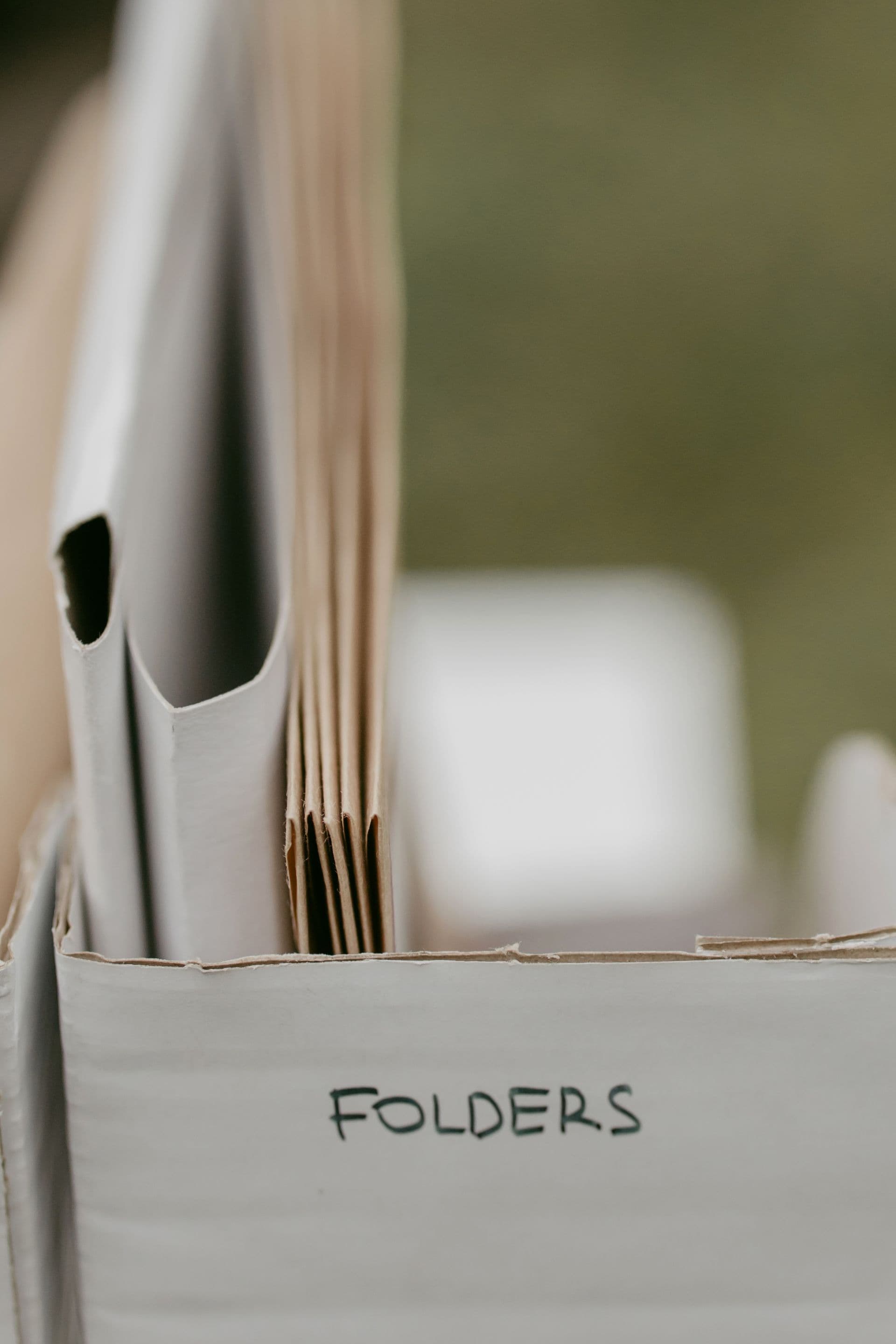 Document folders in an archive box