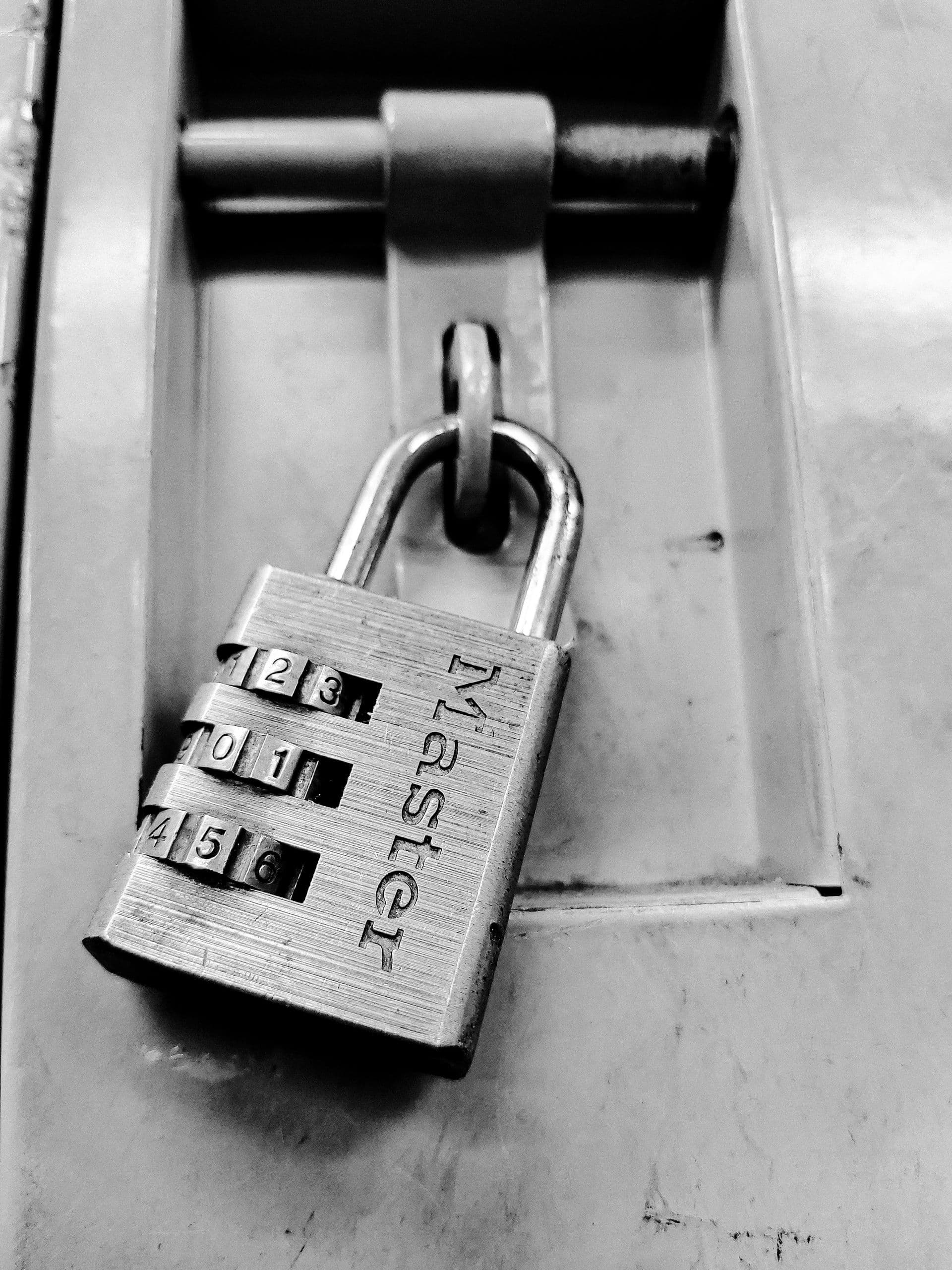 Padlock close-up — physical security detail